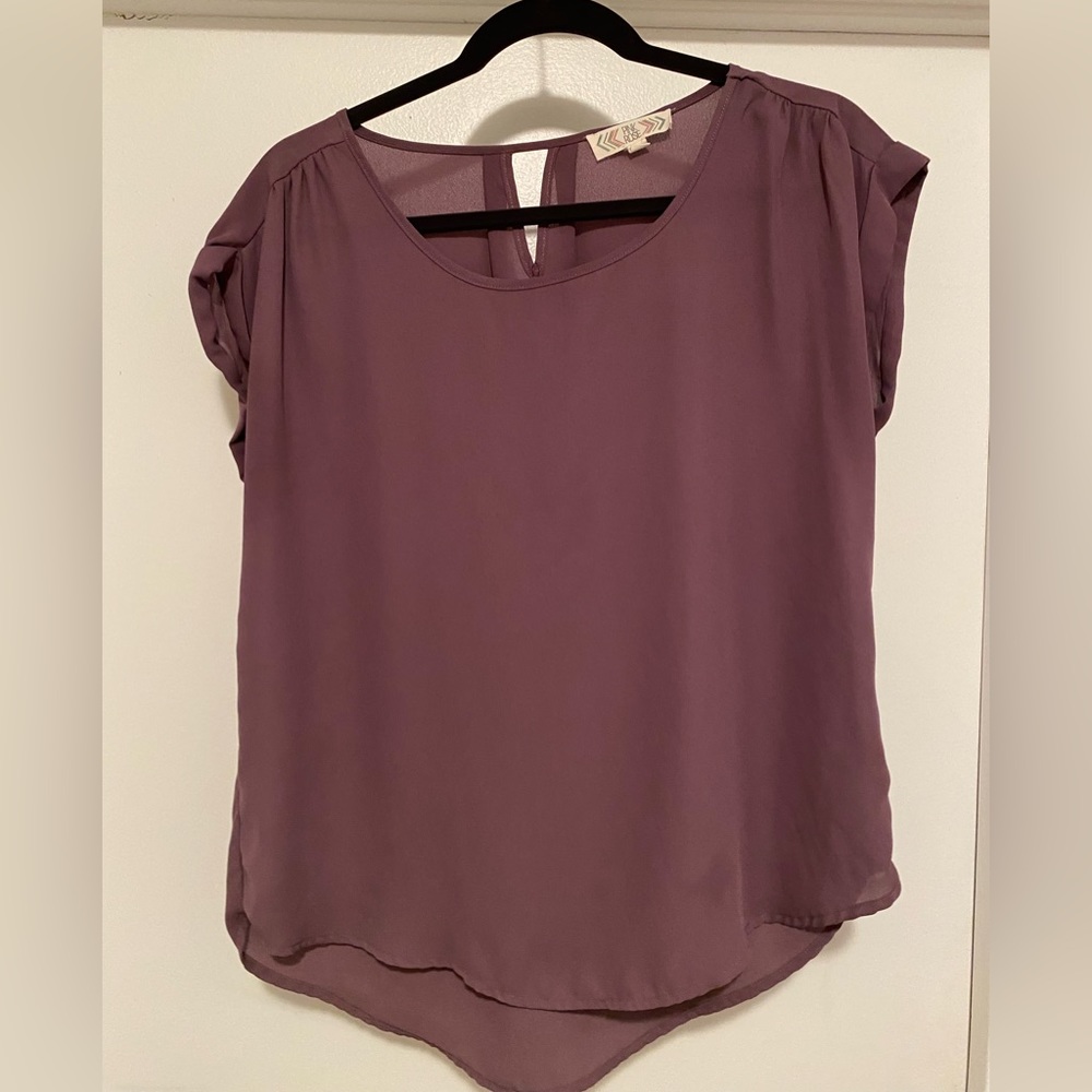 Sheer short sleeve blouse